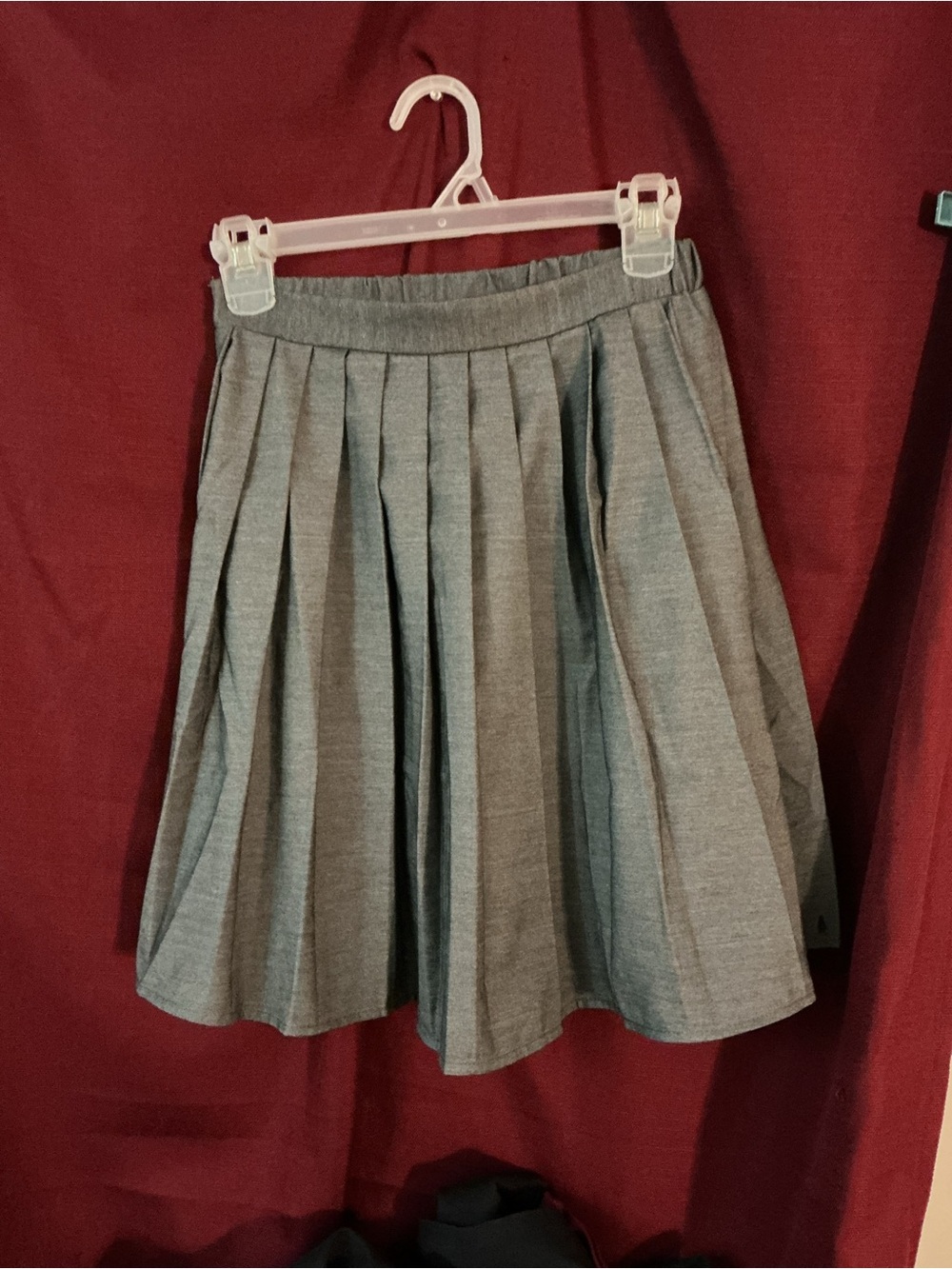 #129 2Pleated Grey Women's Skirt - Classic A-Line Style